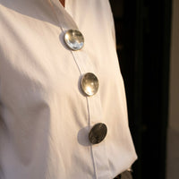 Brennie Women's White Oversized Button-Down Blouse