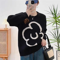 Briar Casual Knit Sweater in Black