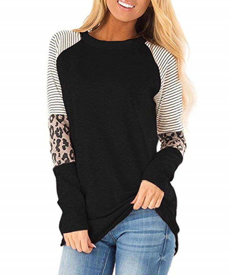 Briar Casual Top with Striped in Black