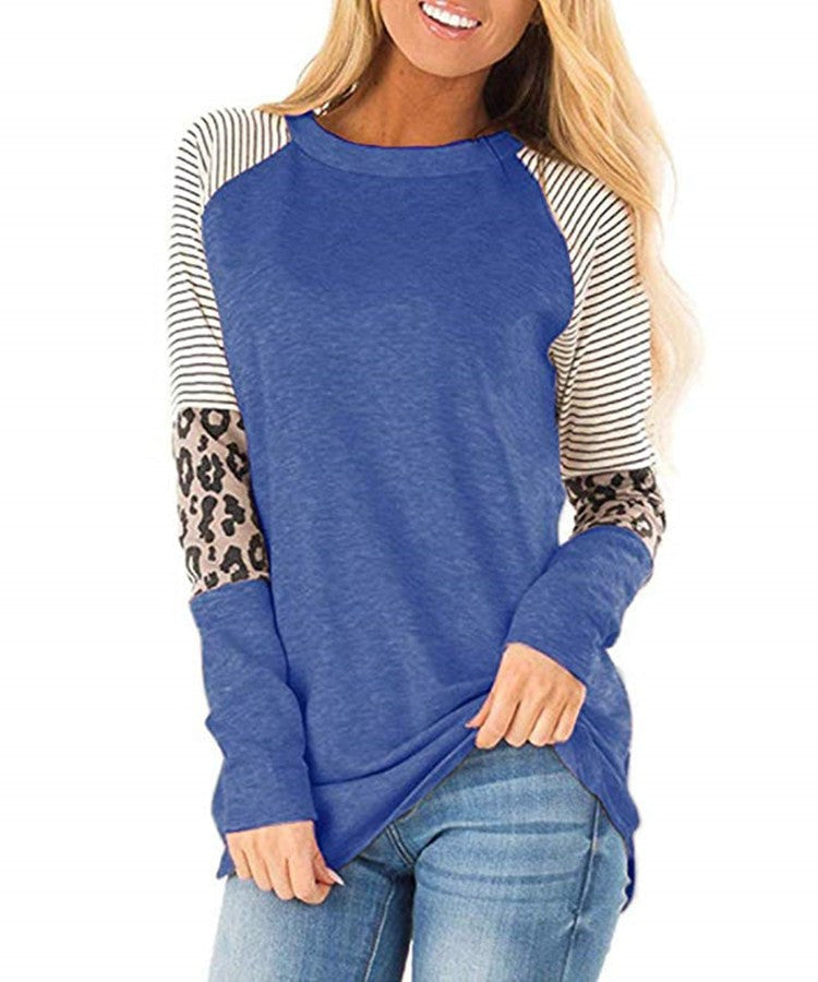 Briar Casual Top with Striped in Blue