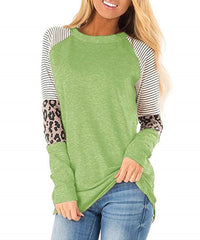 Briar Casual Top with Striped in Frucht Green