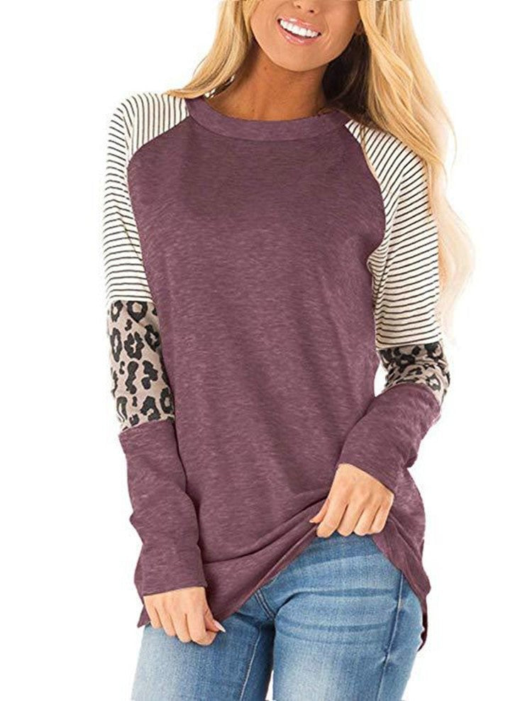 Briar Casual Top with Striped in Purple