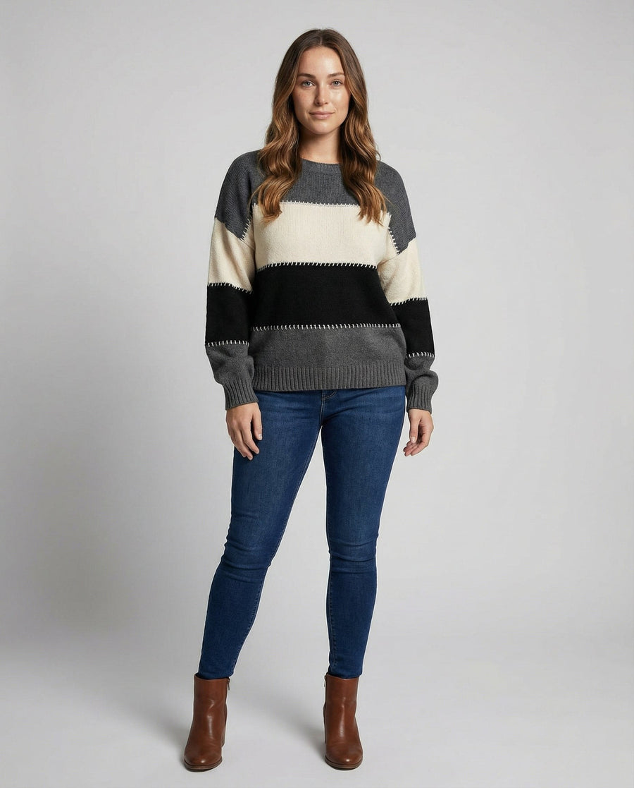 Briar Comfortable Sweater in Grey