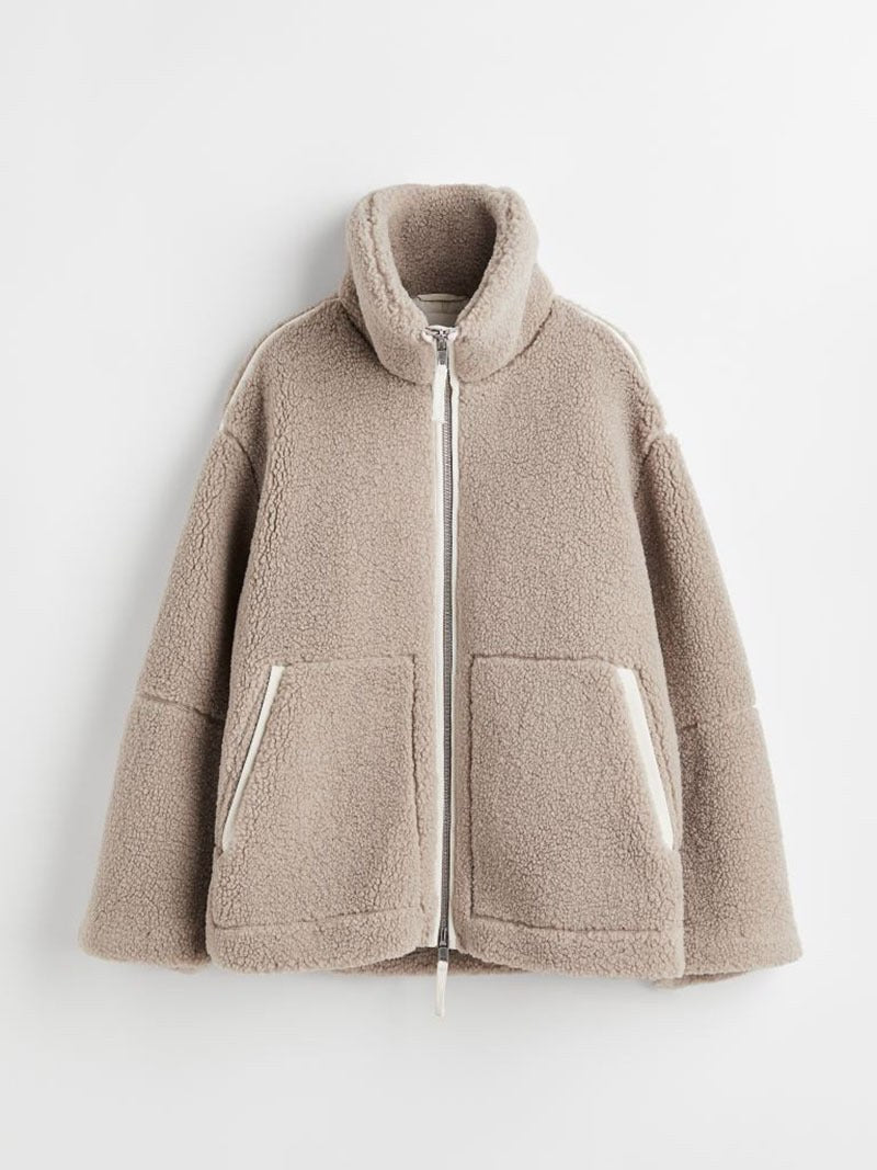 Briar Jacket with Stand Collar and Pockets in Coffee