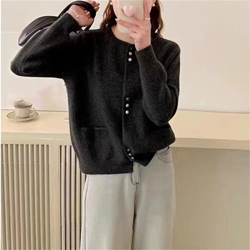 Briar Knit Cardigan with Pockets in Black