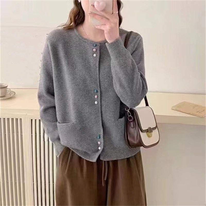 Briar Knit Cardigan with Pockets in Grey