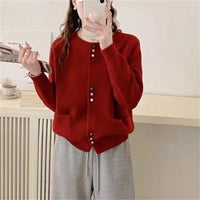 Briar Knit Cardigan with Pockets in Red