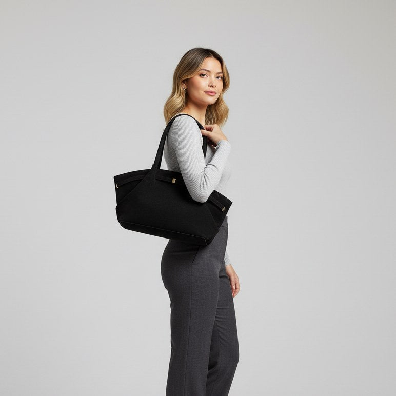 Bridget Belted Tote in Charcoal