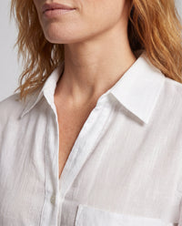 Bridget Casual Linen Blouse with Chest Pocket