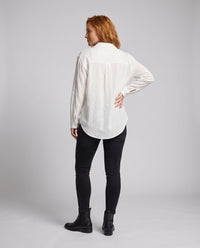 Bridget Casual Linen Blouse with Chest Pocket