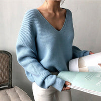 Bridget Elegant Knit Sweater with V-Neck