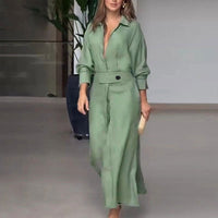 Bridget Elegant Linen Maxi Dress with Button Front and Side Split in Pink