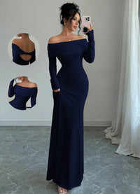 Bridget Elegant Maxi Dress in Royal Blue