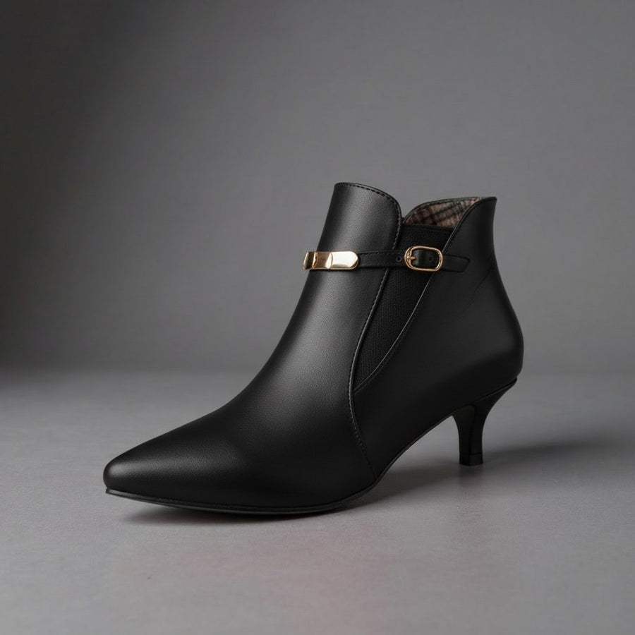 Briella Kitten Heel Bootie in Charcoal
