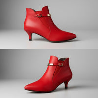 Briella Kitten Heel Bootie in Crimson