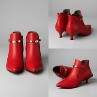 Briella Kitten Heel Bootie in Crimson