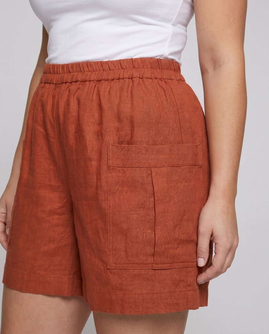 Brielle Casual Linen Shorts with Side Pockets and Pockets