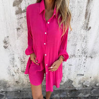 Brielle Shirt with Elastic Waist and Oversized in Black