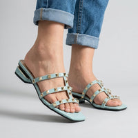 Brielle Studded Sandal in Baby Blue