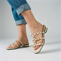 Brielle Studded Sandal in Beige