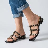 Brielle Studded Sandal in Charcoal