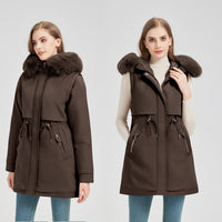 Brielle Vest with Hood in Brown