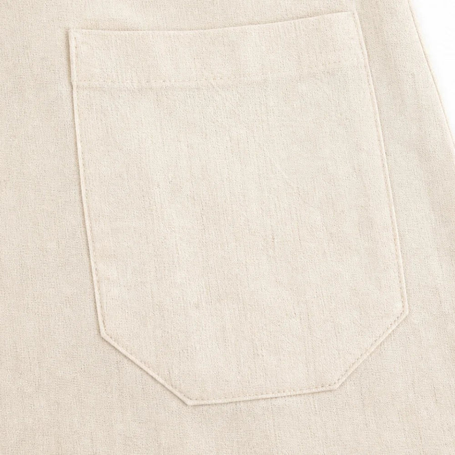 Brindara Women's Sleeveless Button Front Pocket Dress in Cream