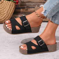 Brindelle Women's Flat Sandal with Ankle Strap in Black