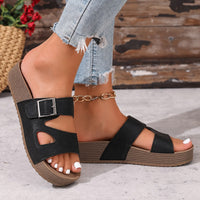 Brindelle Women's Flat Sandal with Ankle Strap in Black