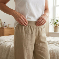Brindis Women's Wide Leg Cropped Linen Pants