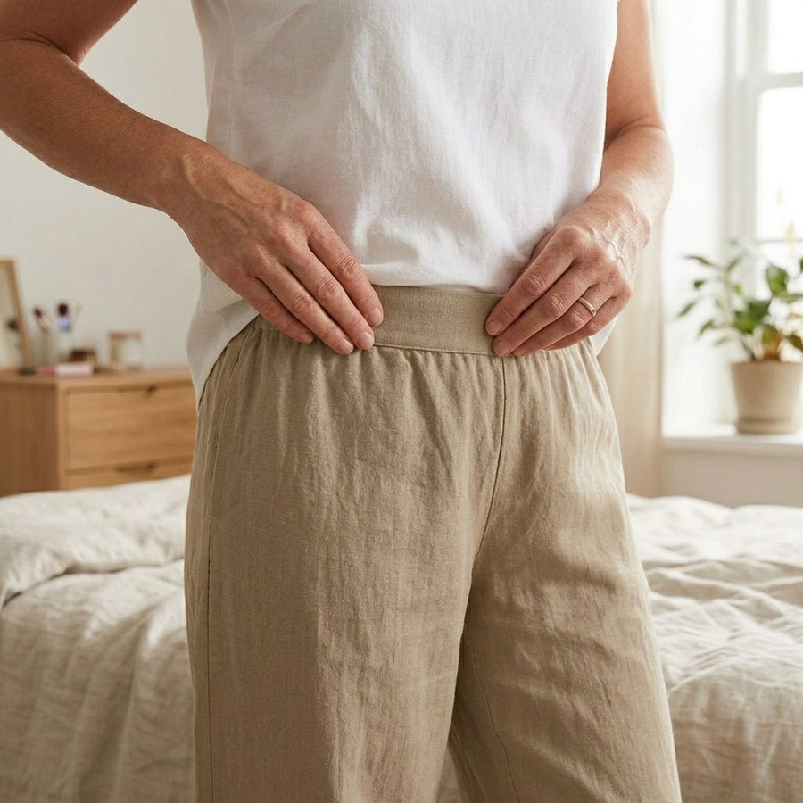 Brindis Women's Wide Leg Cropped Linen Pants