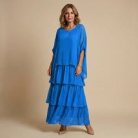 Brinelle Women's Tiered Layered Maxi Sundress in Blue