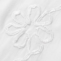 Brinley Women's Floral Embroidered Puff Sleeve Blouse