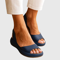 Briony Women's Open Toe Slide Sandals in Blue