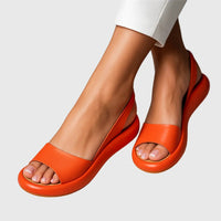 Briony Women's Open Toe Slide Sandals in Orange