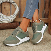 Brittany Women's Wedge Sneakers & Platform Trainers in Army Green