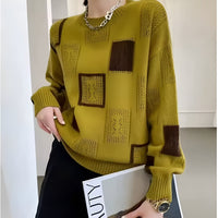 Viola | Women's Winter Block Pattern Knit Sweater