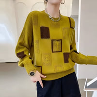 Viola | Women's Winter Block Pattern Knit Sweater