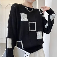 Viola | Women's Winter Block Pattern Knit Sweater