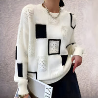 Viola | Women's Winter Block Pattern Knit Sweater