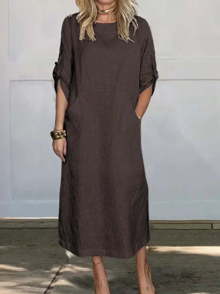 Bronte Breezy Dress in Coffee