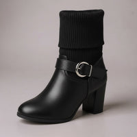 Brooklyne Block Heel Ankle Boot in Charcoal
