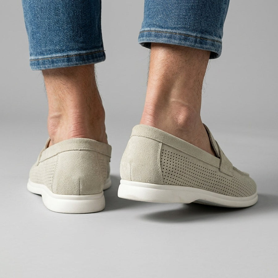 Brooks Smooth Suede Loafer in Light Sage