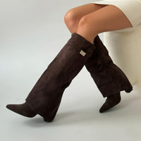 Stefanie | Women's Leather Over The Knee Buckle Boots
