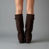 Stefanie | Women's Leather Over The Knee Buckle Boots