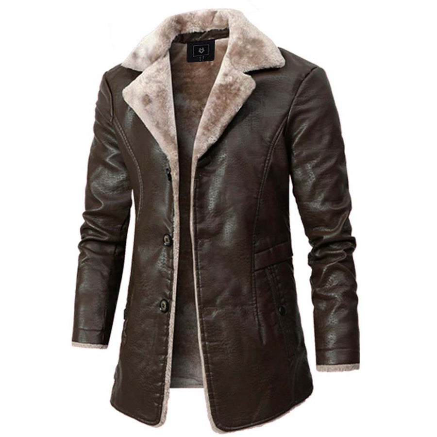 Reinhard | Men's Winter Faux Leather Jacket with Warm Faux Fur Lining