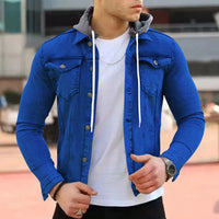 Bruno Denim Shirt with Hood in Blue