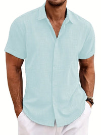 Bruno Linen Shirt in Cyan Blau