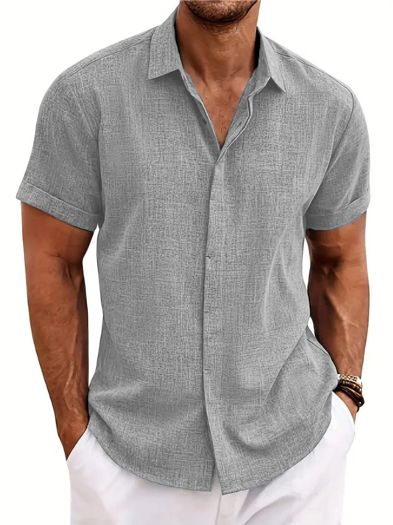 Bruno Linen Shirt in Light Grey
