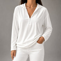 Brynn Velour Hoodie in Pearl
